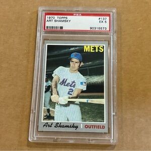1970 Topps Art Shamsky PSA 5 EX #137 METS Card